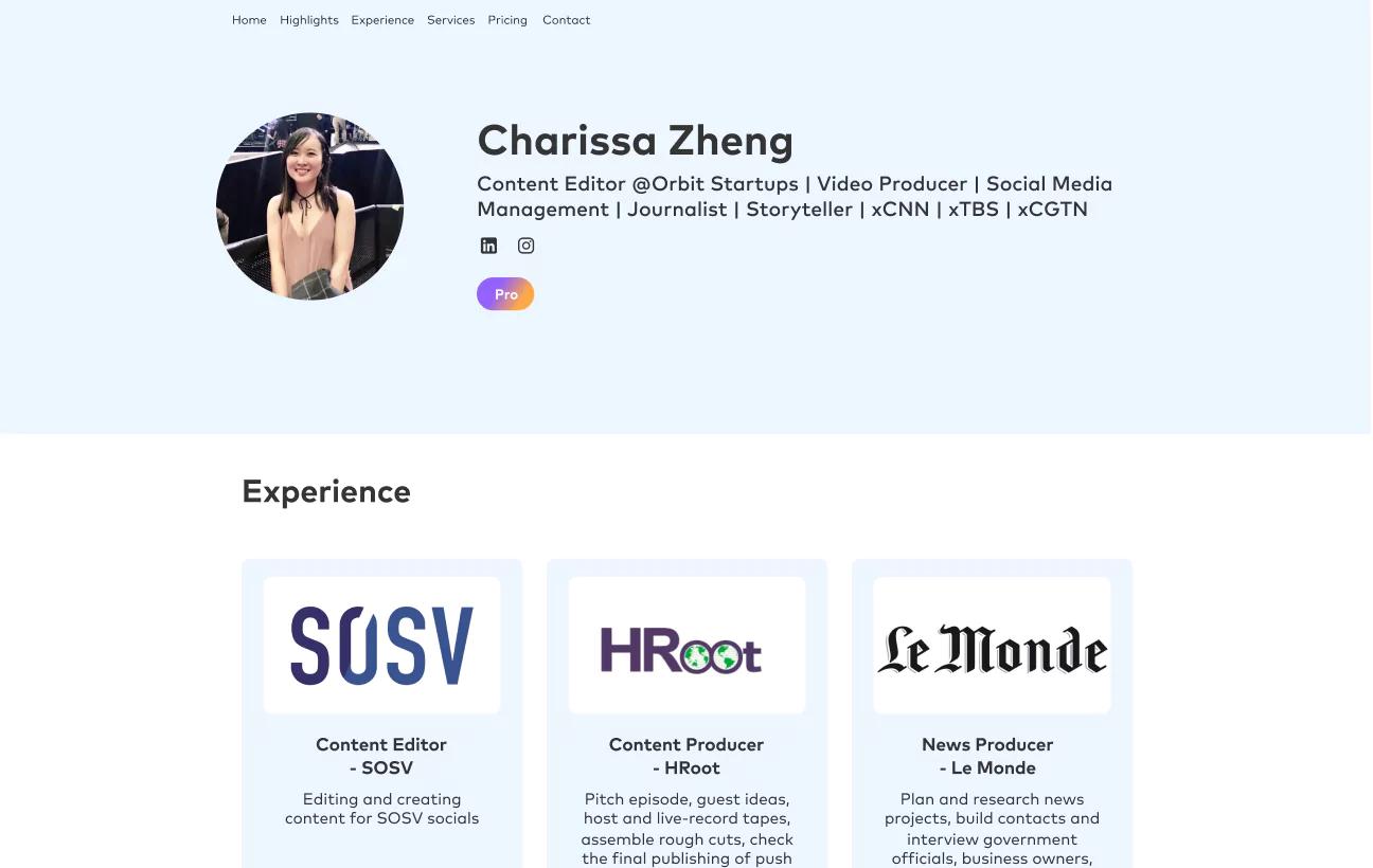 Top Star Charissa Zheng Linkstar Profile Desktop